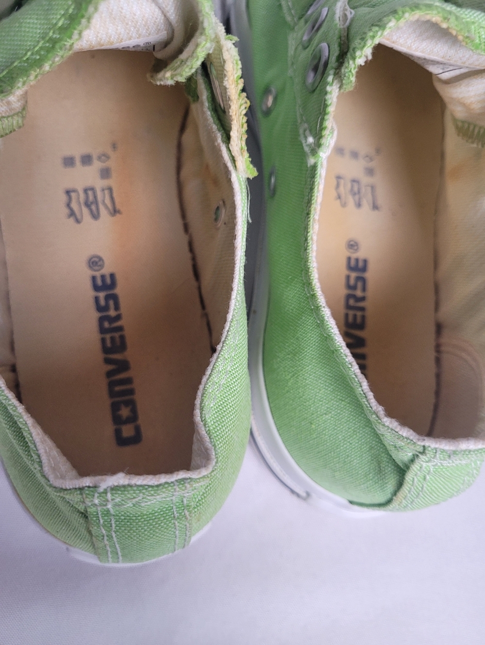Converse All Star Low Top Lime Green No Laces Slip On Shoe Unisex M 5.5 W 7.5 - Picture 7 of 9